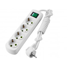 Удлинитель c заземлением 4 входа 2 метра с выключателем Lezard LETITIA