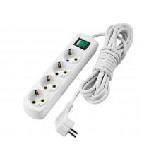 Удлинитель c заземлением 4 входа 3 метра с выключателем Lezard LETITIA