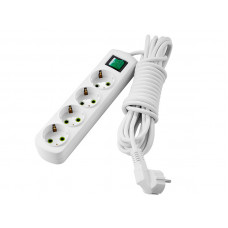 Удлинитель c заземлением 4 входа 5 метров с выключателем Lezard LETITIA