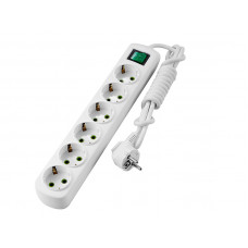 Удлинитель c заземлением 6 входов 2 метра с выключателем Lezard LETITIA