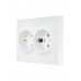 Розетка двойная с/з ПБТ LEZARD VESNA белая (10шт/120шт)