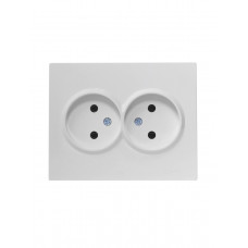 Розетка двойная б/з ПБТ LEZARD VESNA белая (10шт/120шт)