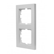 Рамка 2-я вертикальная LEZARD VESNA белая (10шт/120шт)