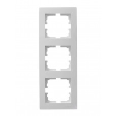 Рамка 3-я вертикальная LEZARD VESNA белая (10шт/120шт)