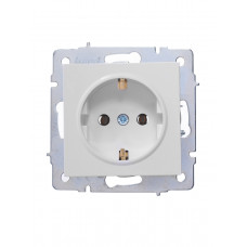 Розетка с/з ПБТ LEZARD VESNA белая (10шт/120шт) (без рамки)