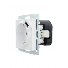 Розетка с/з + USB LEZARD VESNA белая (10шт/120шт) (без рамки)