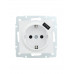 Розетка с/з + USB LEZARD VESNA белая (10шт/120шт) (без рамки)