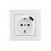 Розетка с/з + USB LEZARD VESNA белая (10шт/120шт) (без рамки)