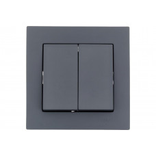 Выключатель двойной Шеффилд Грей LEZARD VESNA