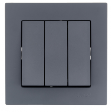 Выключатель тройной Шеффилд Грей LEZARD VESNA