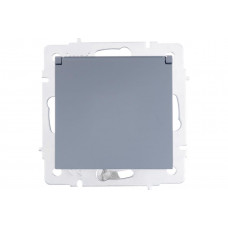 Розетка с/з з крышкой Шеффилд Грей LEZARD VESNA