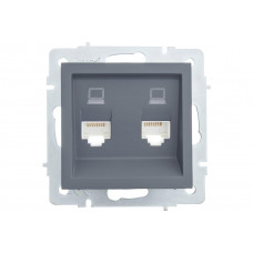 Розетка компьютерная двойная Шеффилд Грей LEZARD VESNA