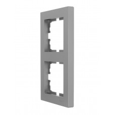 Рамка 2-я вертикальная LEZARD VESNA серая (10шт/120шт)