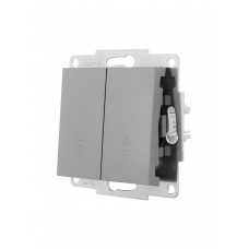 Выключатель проходной двойной LEZARD VESNA серый (10шт/120шт)