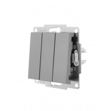 Выключатель тройной LEZARD VESNA серый (10шт/120шт)