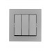 Выключатель тройной LEZARD VESNA серый (10шт/120шт)