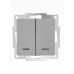 Выключатель двойной с подсветкой LEZARD VESNA серый (10шт/120шт)