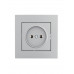 Розетка б/з ПБТ LEZARD VESNA серая (10шт/120шт) (без рамки)