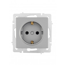 Розетка с защитой от детей ПБТ LEZARD VESNA серая (10шт/120шт) (без рамки)