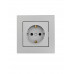 Розетка с защитой от детей ПБТ LEZARD VESNA серая (10шт/120шт) (без рамки)