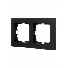 Рамка 2-я горизонтальная LEZARD VESNA черная (10шт/120шт)