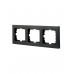 Рамка 3-я горизонтальная LEZARD VESNA черная (10шт/120шт)