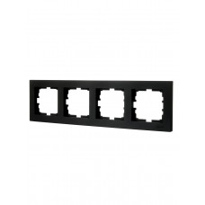 Рамка 4-я горизонтальная LEZARD VESNA черная (10шт/120шт)