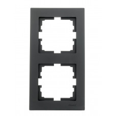 Рамка 2-я вертикальная LEZARD VESNA черная (10шт/120шт)