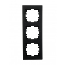 Рамка 3-я вертикальная LEZARD VESNA черная (10шт/120шт)