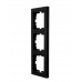 Рамка 3-я вертикальная LEZARD VESNA черная (10шт/120шт)