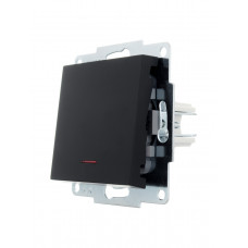 Выключатель с подсветкой LEZARD VESNA черный (10шт/120шт) (без рамки)