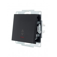 Выключатель проходной с подсветкой LEZARD VESNA черный (10шт/120шт) (без рамки)