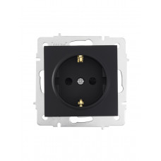 Розетка с защитой от детей ПБТ LEZARD VESNA черная (10шт/120шт) (без рамки)