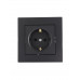 Розетка с защитой от детей ПБТ LEZARD VESNA черная (10шт/120шт) (без рамки)