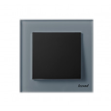 Рамка четверная горизонтальная б/вст матовая серо-голубая LEZARD VESNA