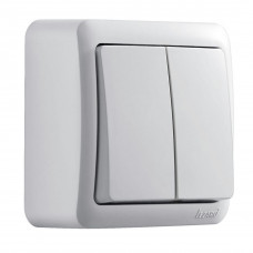 Выключатель двойной LEZARD Viola белый