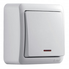 Выключатель с подсветкой LEZARD Viola белый