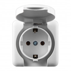 Розетка с заземлением с крышкой LEZARD Viola белый