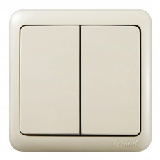 Выключатель двойной (12шт/уп) Lezard крем