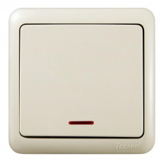 Выключатель с подсветкой (12шт/уп) Lezard крем