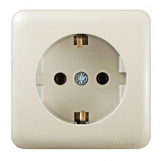 Розетка c/з (12шт/уп) Lezard крем