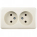 Розетка двойная б/з закрытый корпус (12шт/уп) Lezard крем