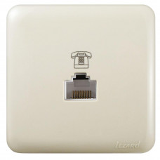 Розетка телефонная евро (12шт/уп) Lezard крем