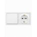 Выключатель с накладной розеткой Lezard LETO 10A, 16A, 250V (белый)