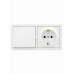 Выключатель с накладной розеткой Lezard LETO 10A, 16A, 250V (белый)
