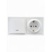 Двухклавишный выключатель с накладной розеткой Lezard LETO 10A, 16A, 250V (белый)