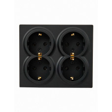 Четырехместная накладная розетка с заземлением Lezard LETO 16A, 250V