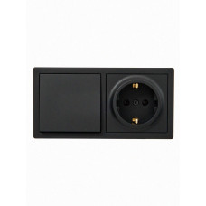 Выключатель с накладной розеткой Lezard LETO 10A, 16A, 250V