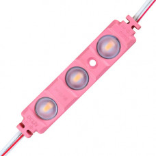 Светодиодный модуль BRT XG194 5630-3 led W 1,5W PINK, 12В, IP65 розовый с линзой полусфера, Качество