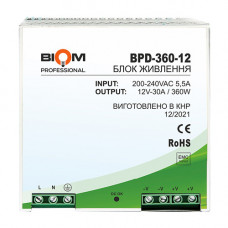 Блок питания Biom Professional DC12 360W BPD-360-12 30A под DIN-рейку, Качество